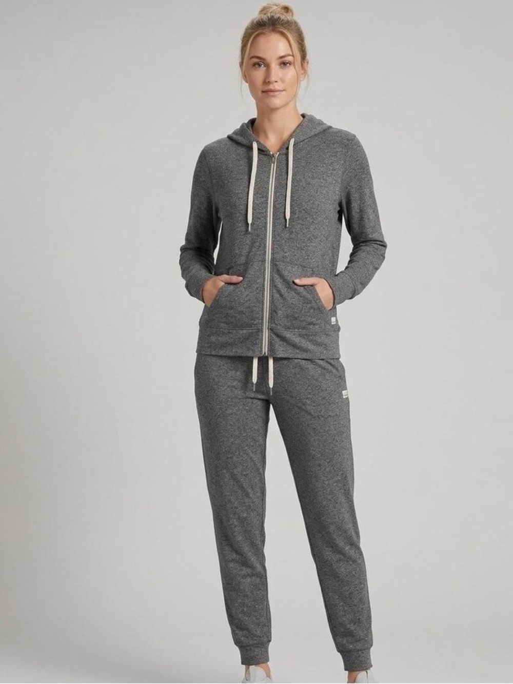 Vuori Heather Grey Women's Jogger Pants and Hoodie